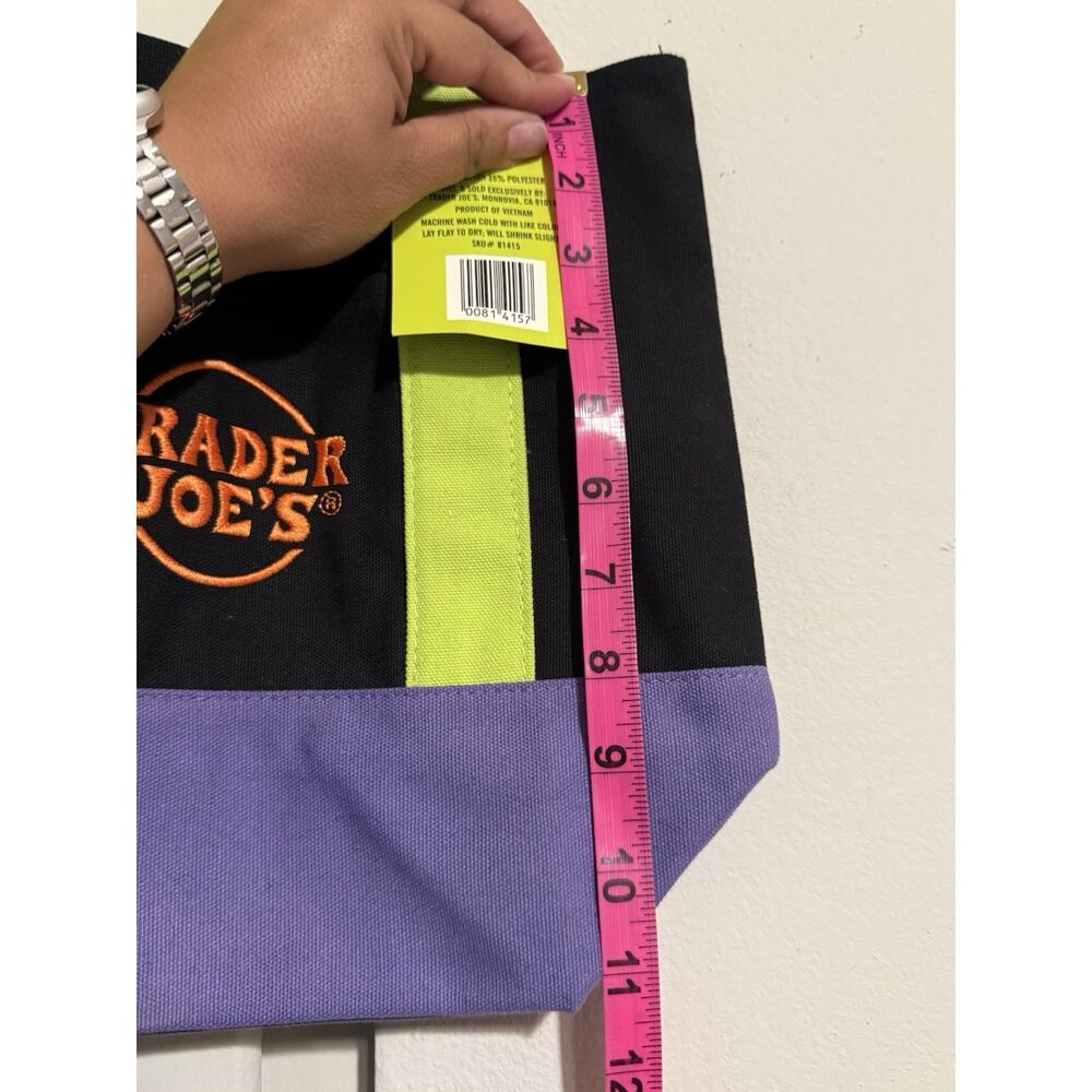 Trader Joe's Purple/Black Mini Tote Bag Halloween Trick or Treat Edition - Picture 3 of 5